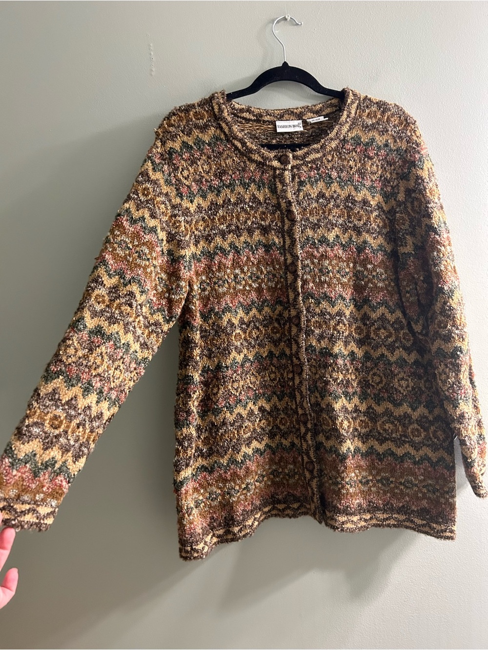 NWOT Vintage style fashion bug wool blend cardigan sweater grandmacore